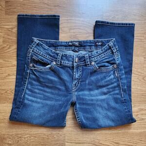 Silver Suki Mid Capri Jeans Womens W31 L22.5 Fluid Denim Medium Wash Stretch